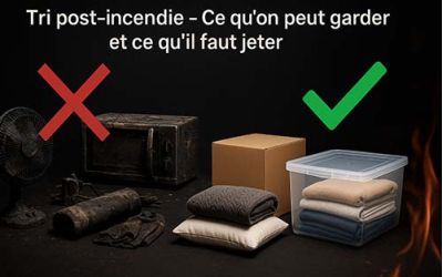 Quels matériaux ne doivent jamais être réutilisés après un incendie